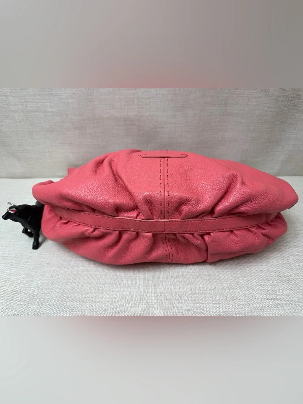 Cole Haan Coral Pink Pebbled Leather Hobo Bag
